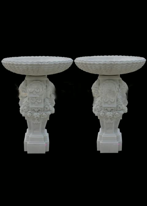 Natural Stone White Marble Garden Flowerpot