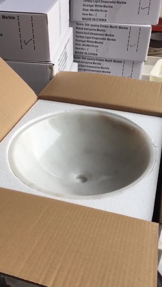 Polished Guizhou Wood Stone Marble Round Sinks & Basin