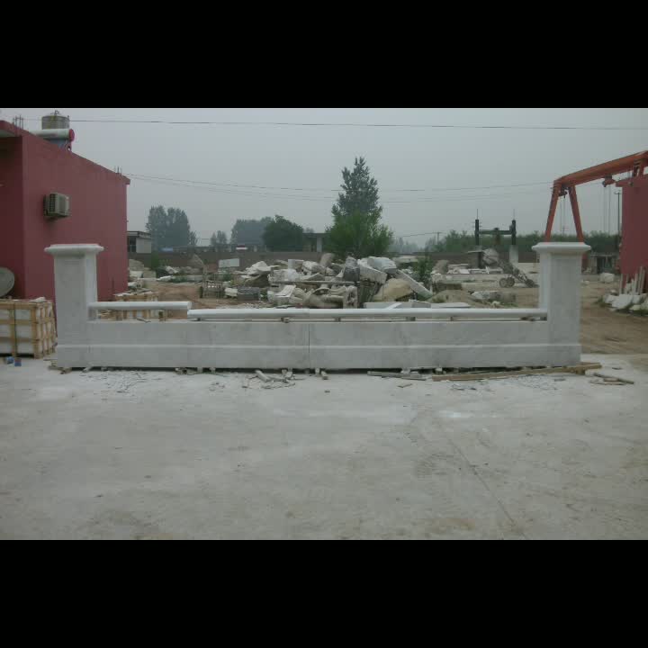 Pure White Marble Curved Handrail Railings & Balustrades
