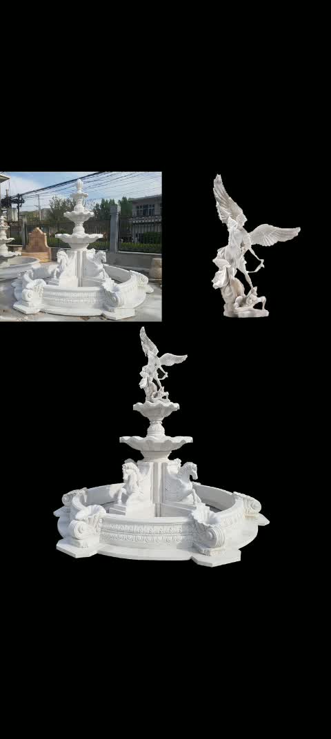 Round Square Fountains,Water Features Hand Carving Stone