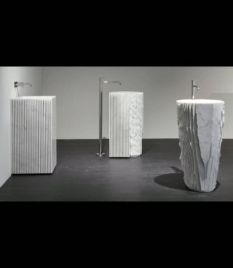 Unique Carrara White Marble Bathroom Round Sinks