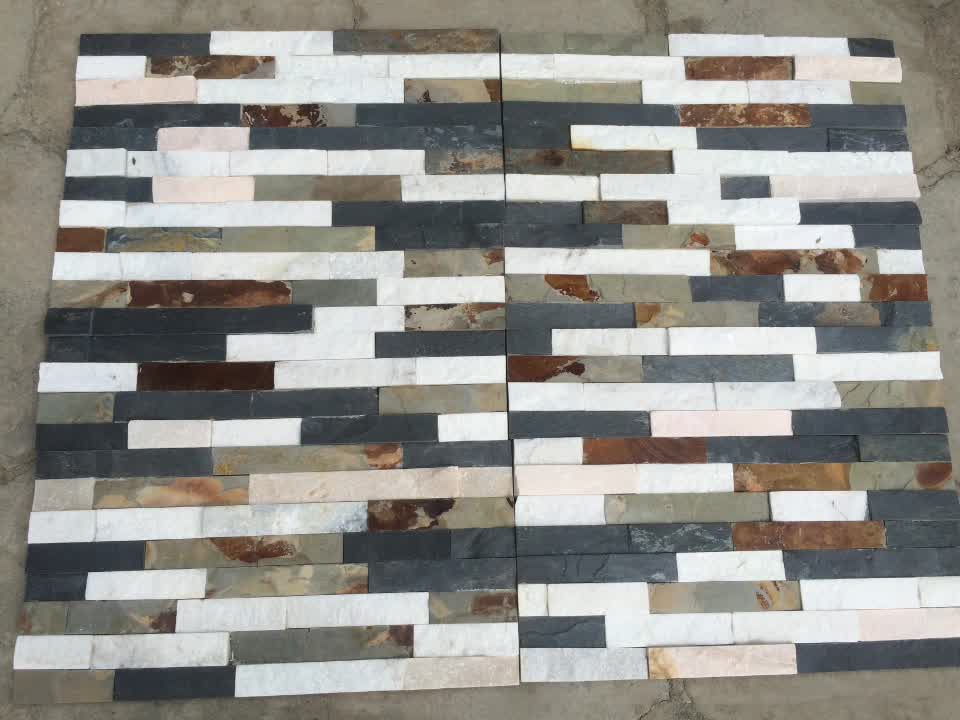 Z Shaped Hebei Rust Slate Culture Stone Panel