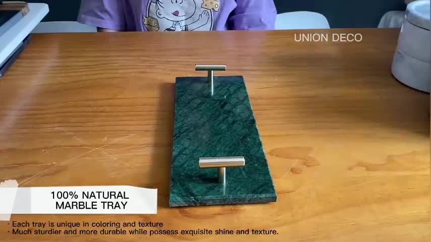 UNION DECO Small Green Marble Serving Food Tray