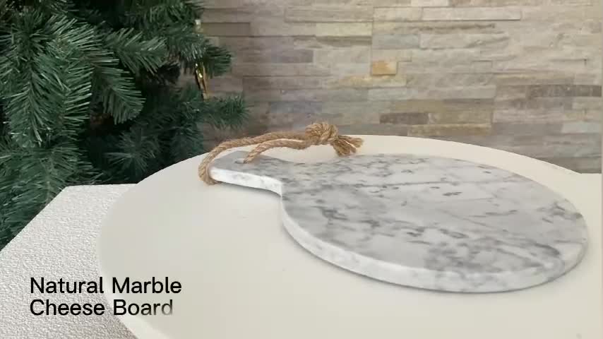 UNION DECO White Marble Round Cheese Board Cutting Board