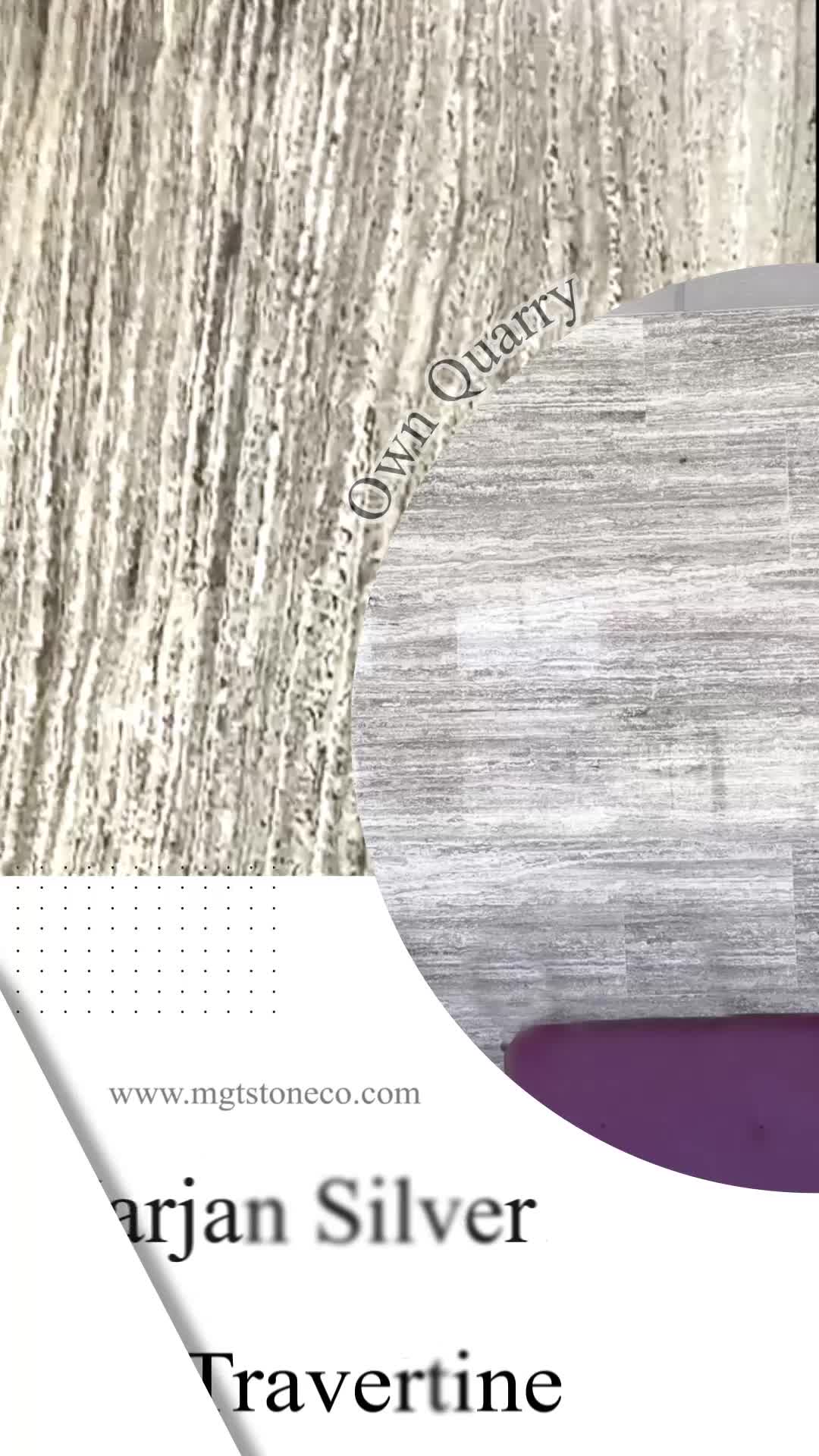 Marjan Silver Travertine Blocks