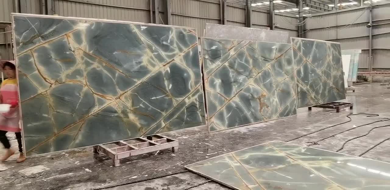 Blue Semiprecious Stone Lightweight Honeycomb Panel