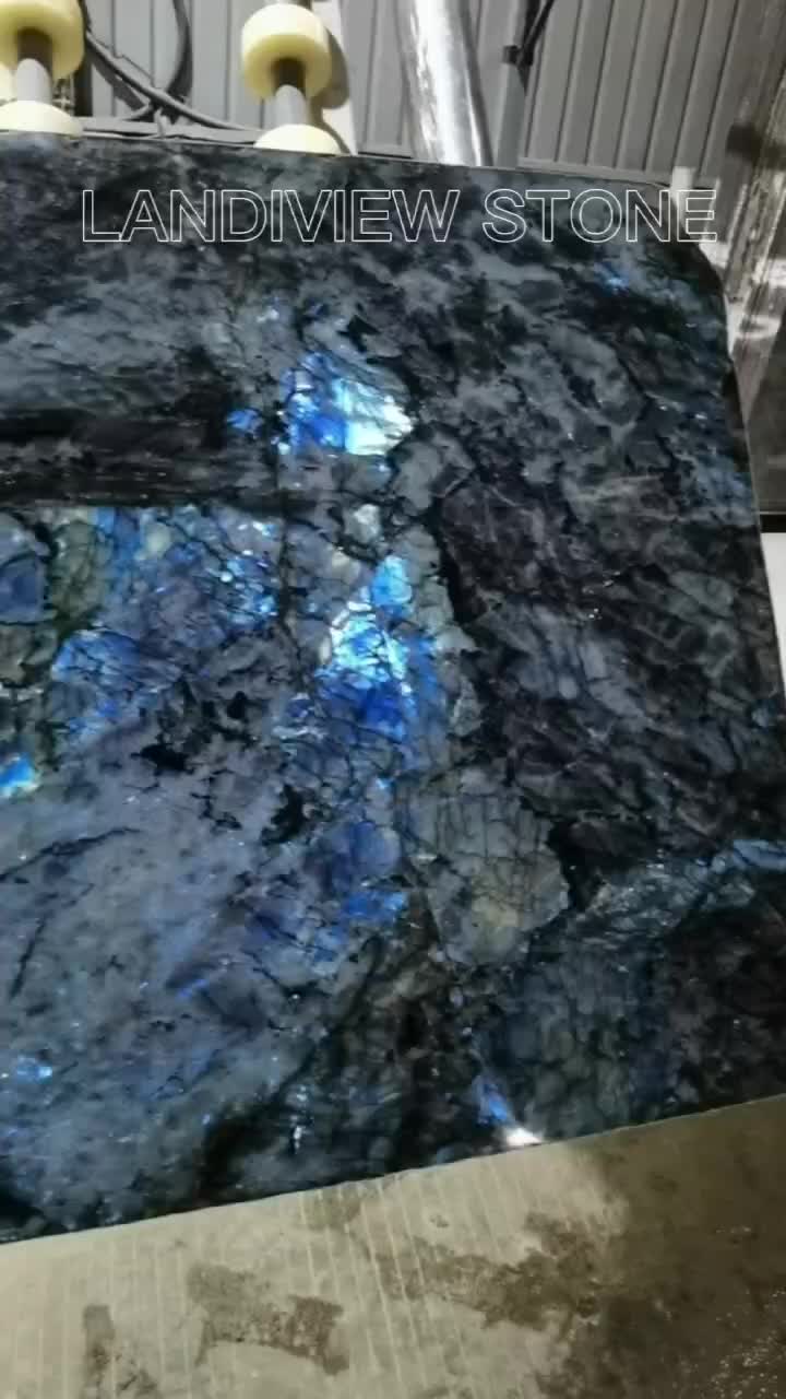 New Polished Lemurian Blue Granite Slabs