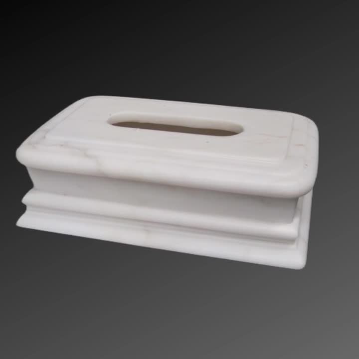 Custom Made White Marble Tissue Paper Holder