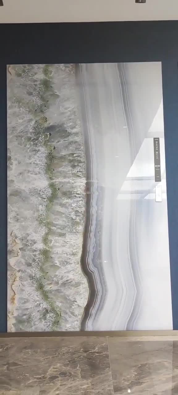 1600*2700MM  GLOSSY RHINE BLUE PORCELAIN SLAB