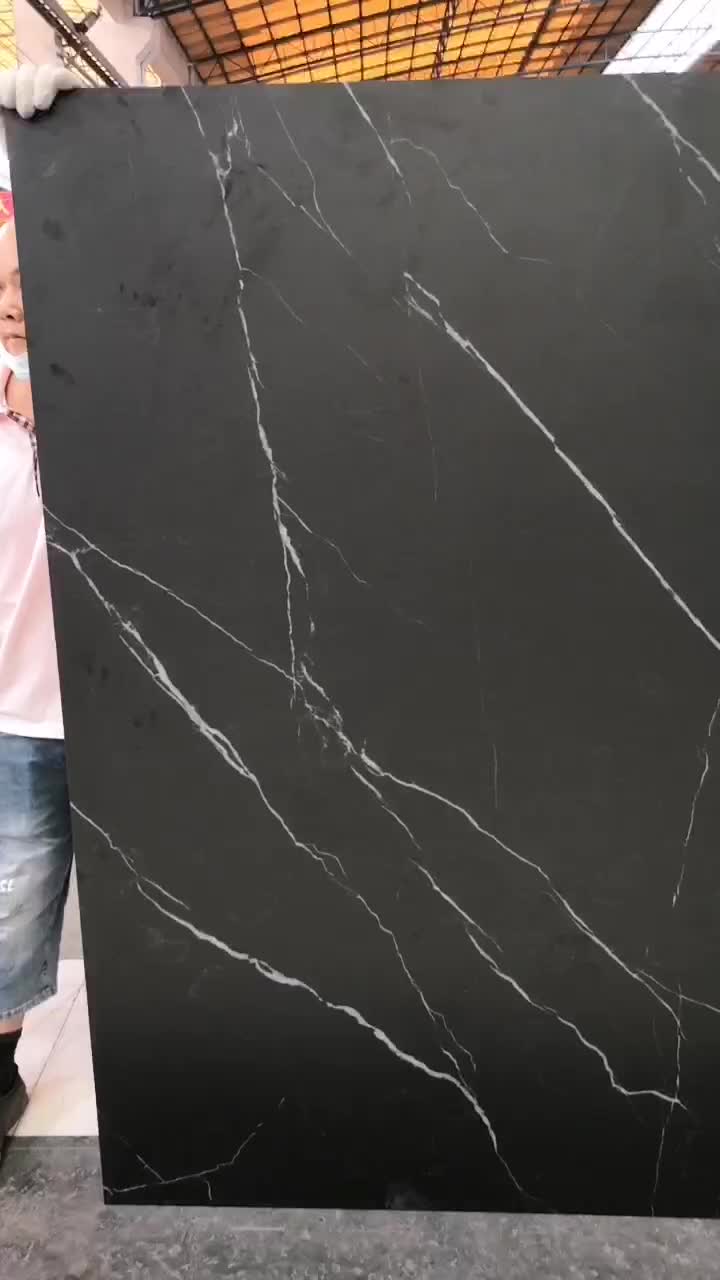 1600*3200MM NEW BLACK MARQUINA MATT PORCELAIN SLAB