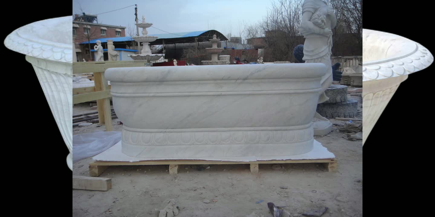 Bathroom Luxury White Marble Bathtub Freestanding Bath Tubs