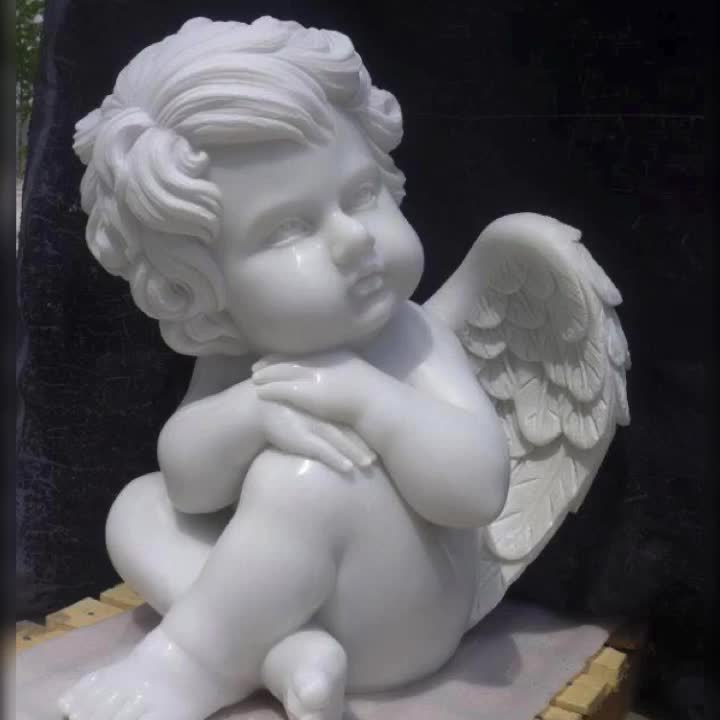 Chinese White Marble Angel Headstones For Babies