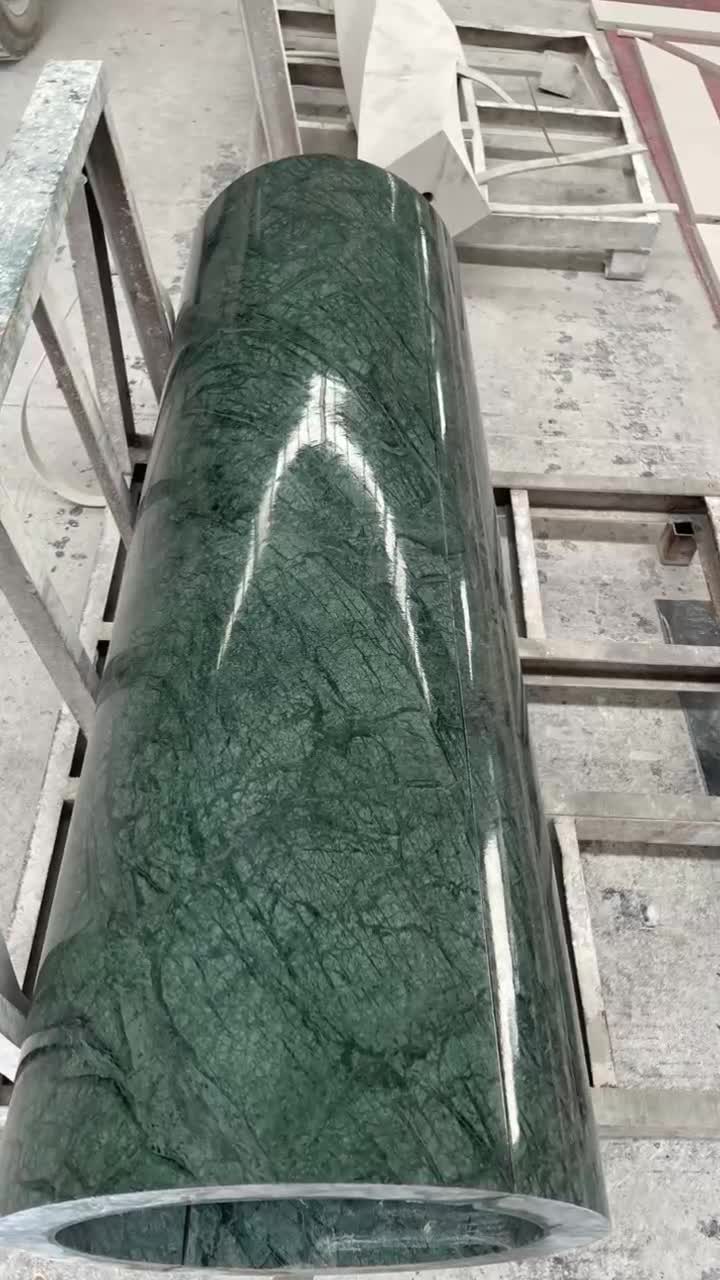 Customized Green Marble Hollow Pillar Column For Project