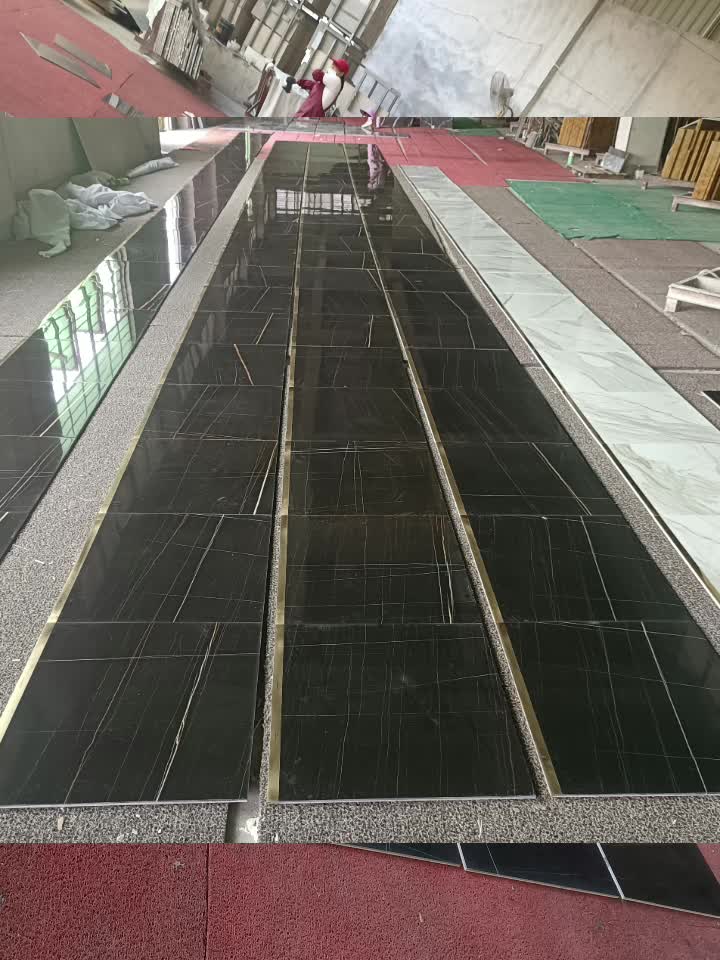 Sahara Marble Saint Laurent Noir Or Golden Marble Floor Tile