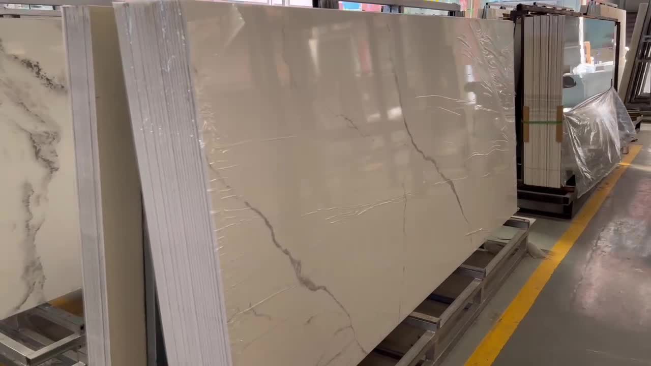 Calacatta Marble Look Sintered Stone Big Slabs Tiles
