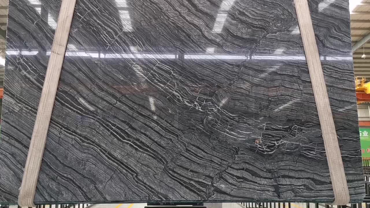 Ancient Wood With Silver Wave Veins Natural Marble Stone