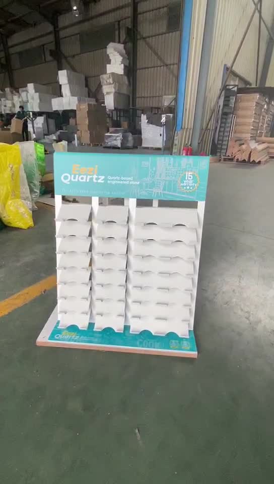 Stone Quartz Tower Metal Display Stand Rack