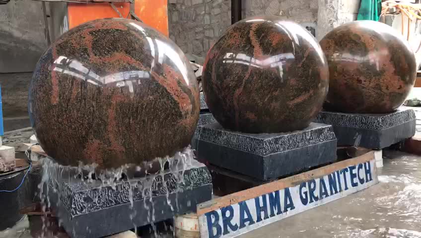 Black Granite Ball Water Fountain Globe