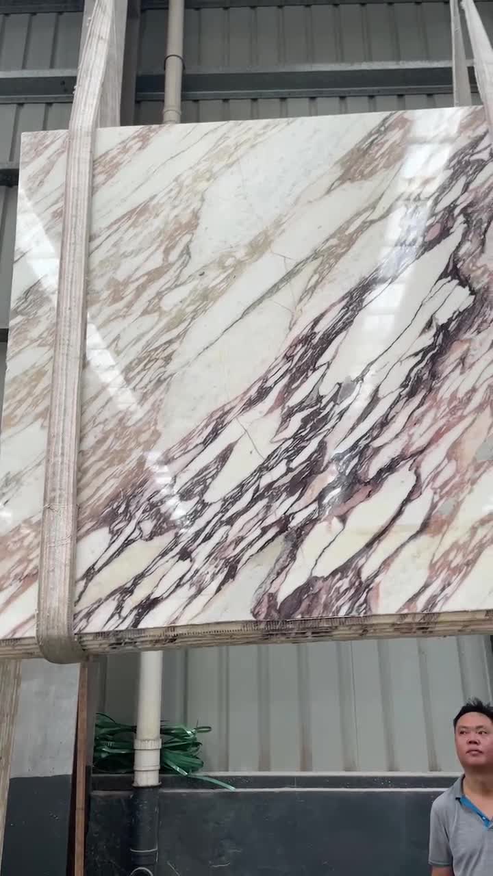 Bulgari Calacatta Purple Marble Slab Tiles For Home Wall