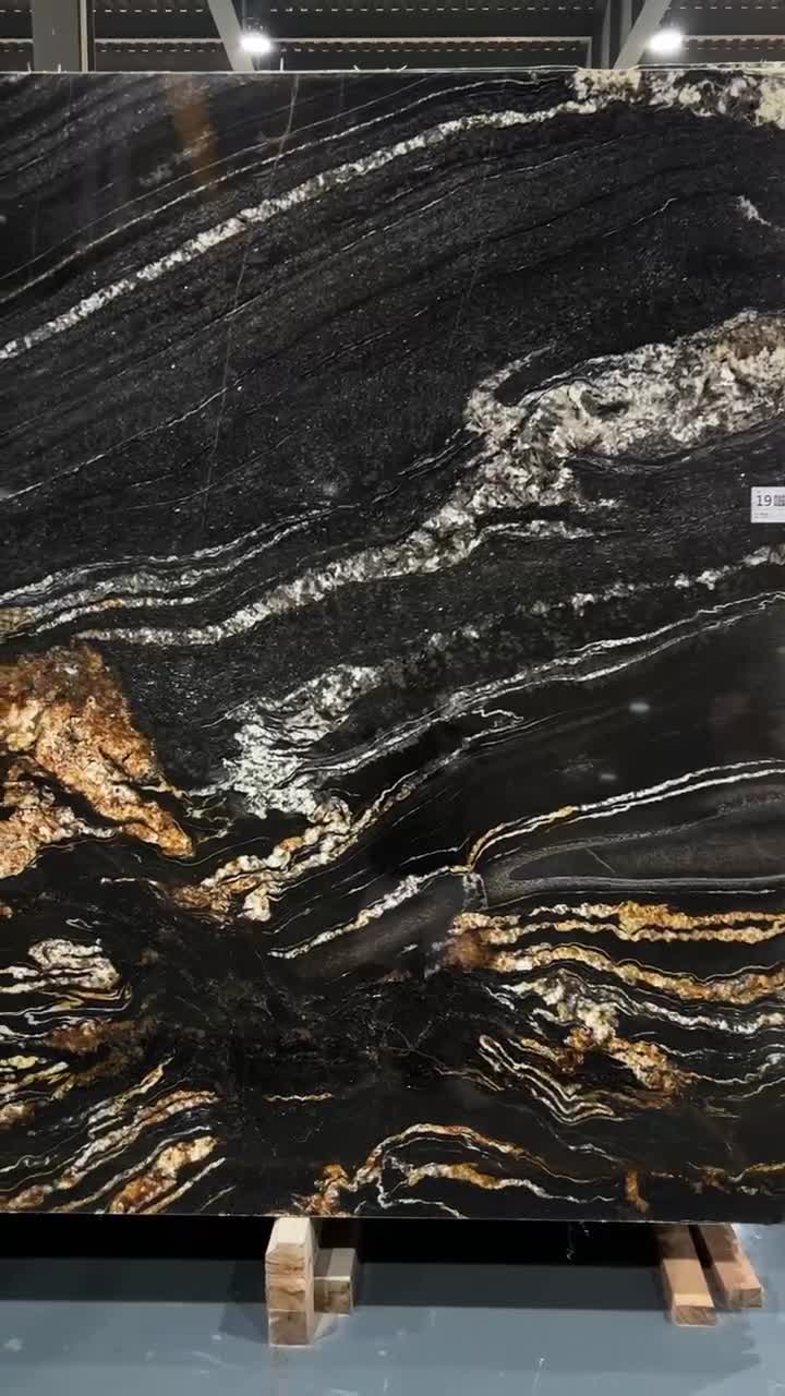 Waterfall Black Granite Book Matched Black Fusion Granite