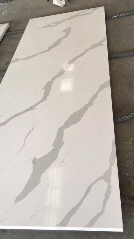 Beige Quartz Ocean Wave Artificial Quartz Slabs