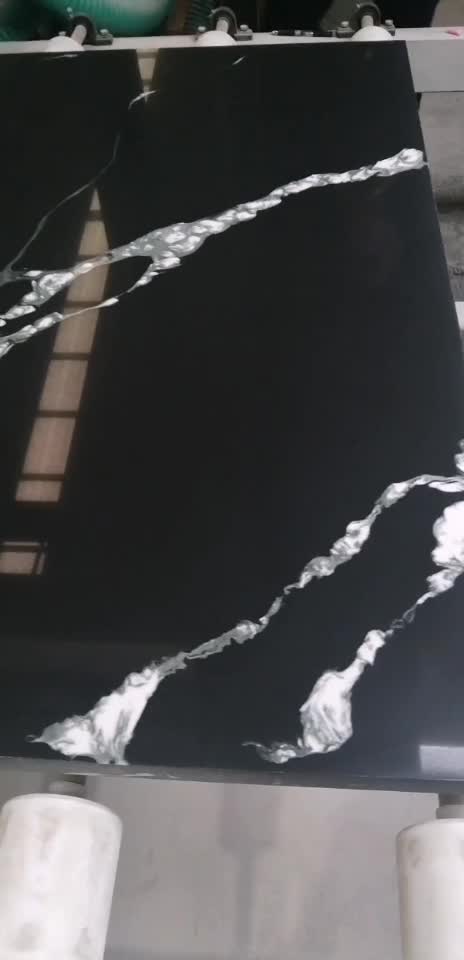 Black Calacatta Artificial Quartz For Kichen Wall