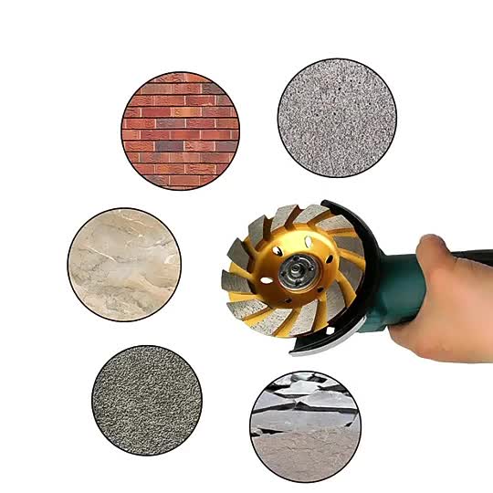 100MM Gold Alloy Floor Abrasive Tools Diamond Grinding Wheel