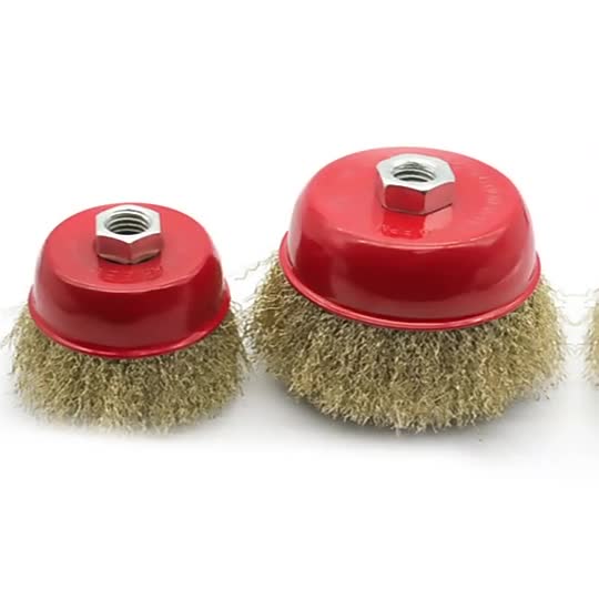 Angle Grinder Crimped Brass Coated Steel Wire Bowl Cup Brush