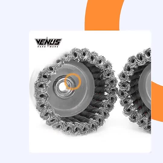 Stainless Steel Wire Side Knotted Up Wheels Cup Brush