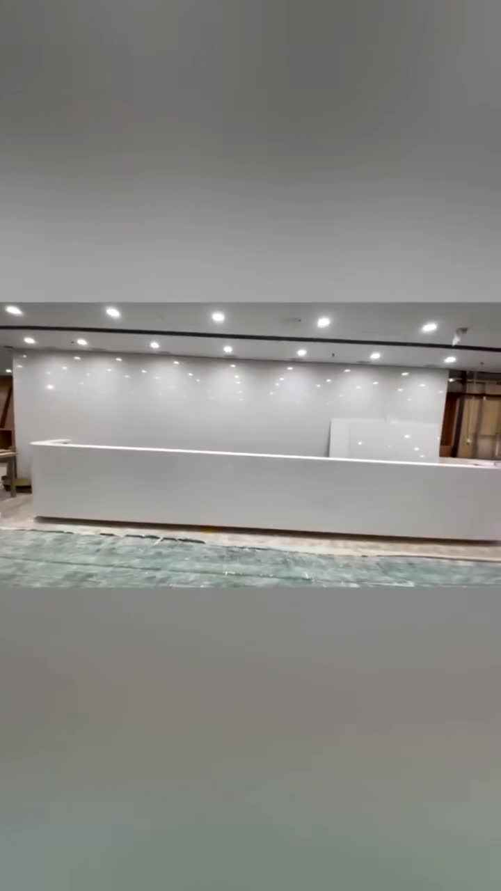 Nano-Look Super White Artificial Marble Reception Table