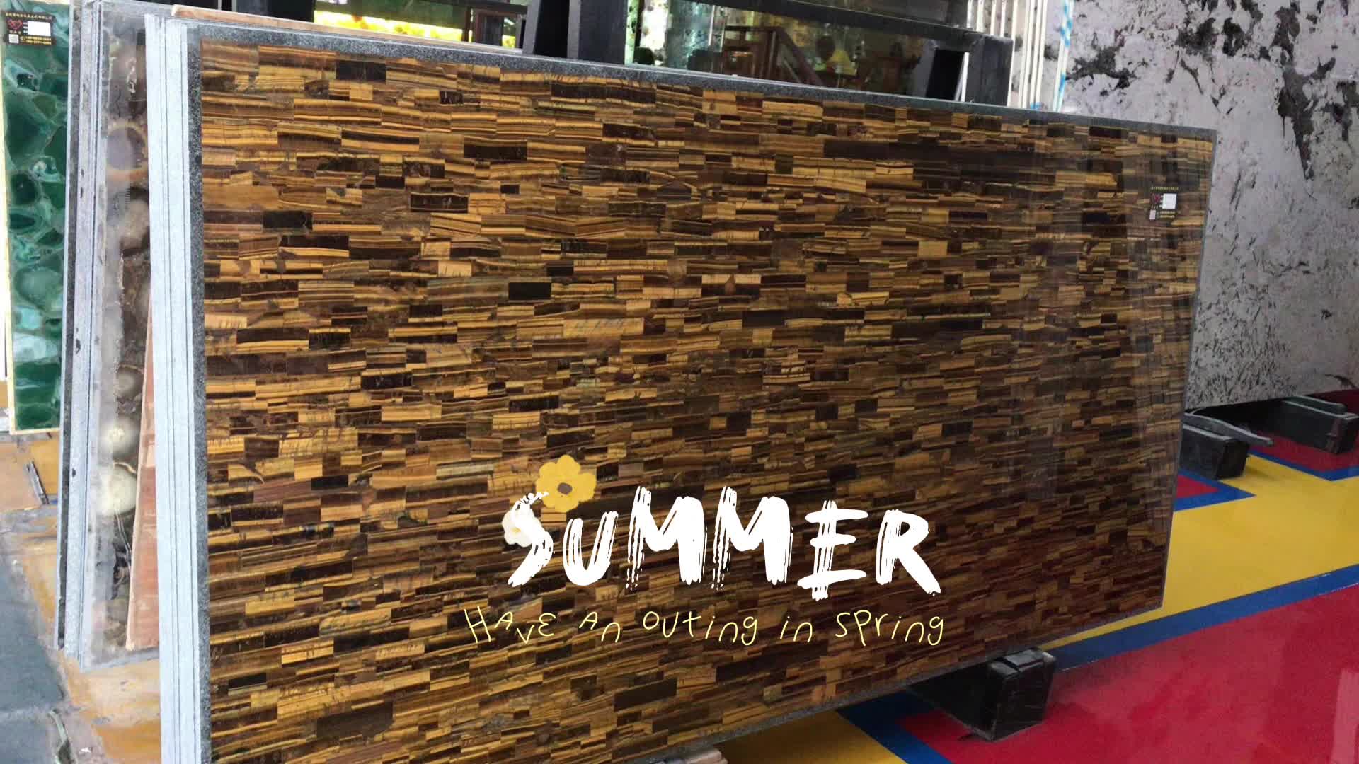 Yellow Tiger Eye Stone Table Tops And Flooring Tiles