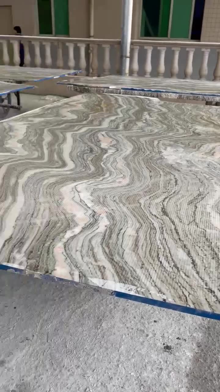 Book Match Cloud Wave Marble, Silver Sand Wave Cloud Slabs