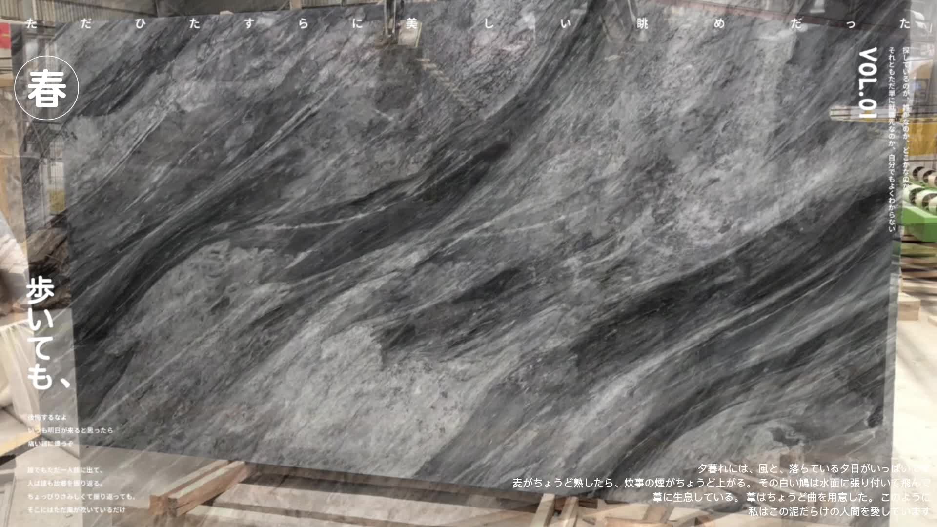 Phantom Black Marble Slabs, Grey Marble With Black Veins