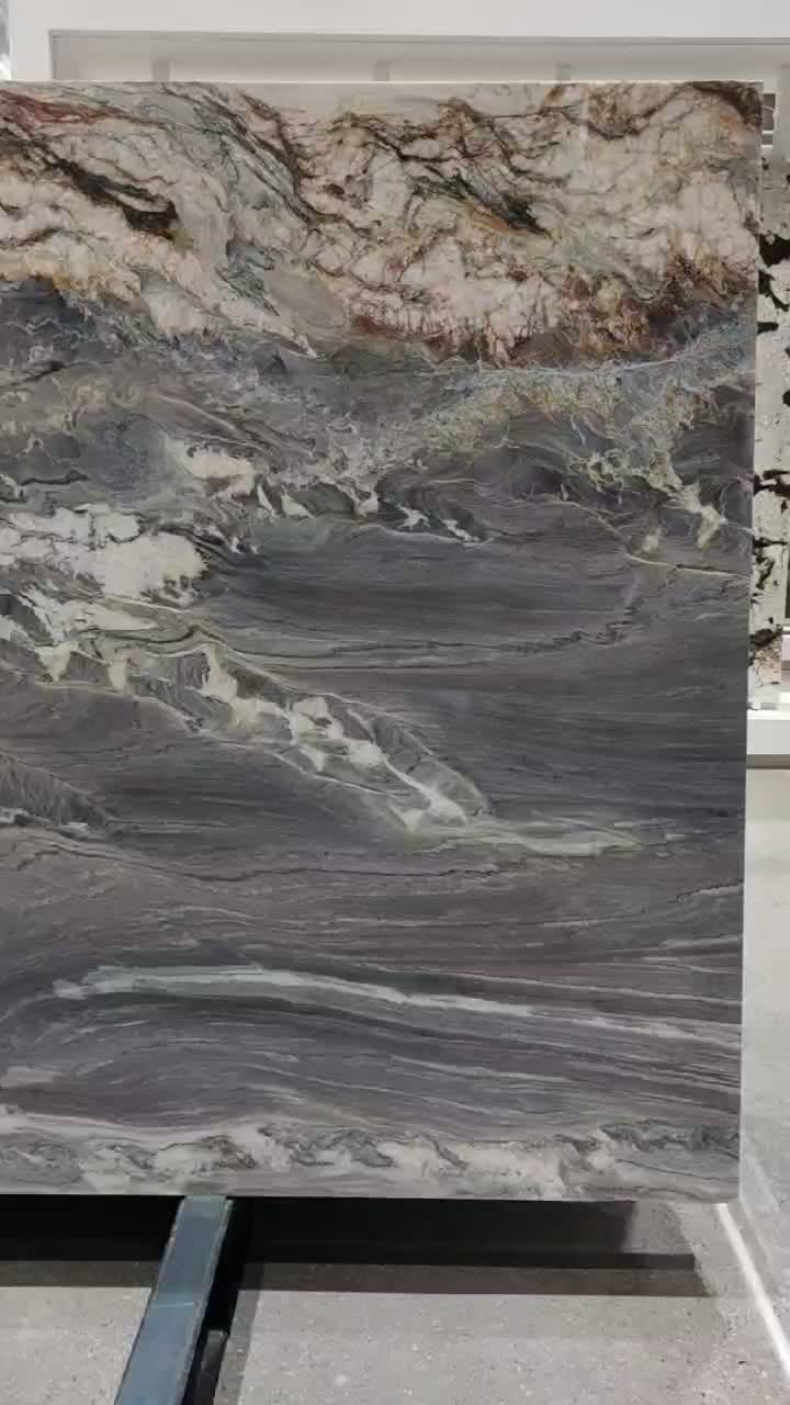 Polished Purple East Multicolor Aquarela Quartzite Slabs