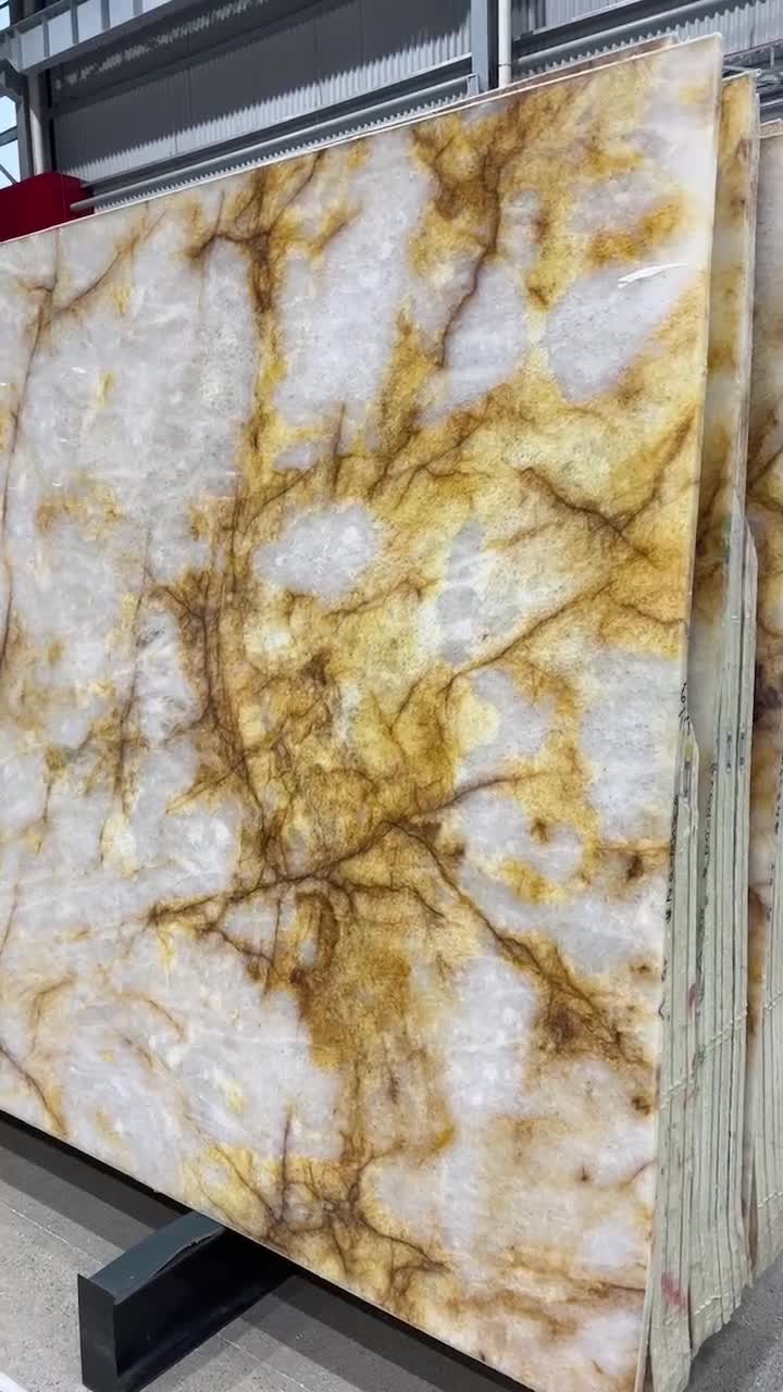 Yellow Cristallita Quartzite , Crystal Yellow Quartzite Slab