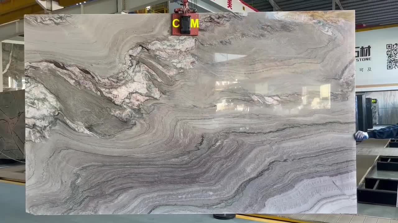 Natural Stone Polished Macaubas Fantasy Quartzite Slab