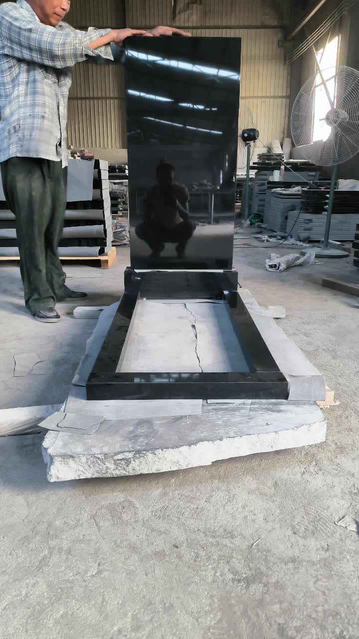 Shanxi Black Natural Granite Tombstone Monument Gravestone