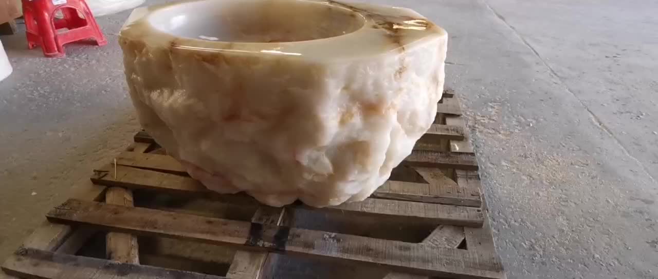 Luxury Customized Natural White Onyx Wash Basin Sink