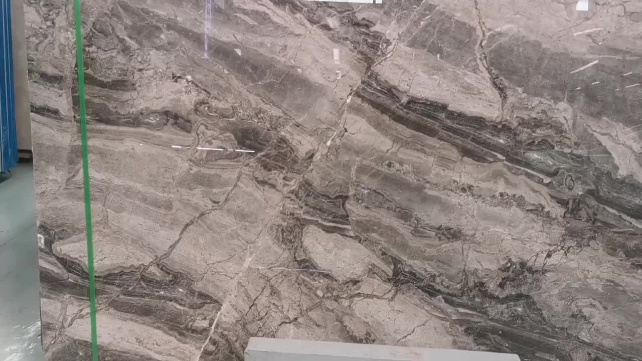 Venetian Brown Marble Slab Black Grey Natural Color Polished