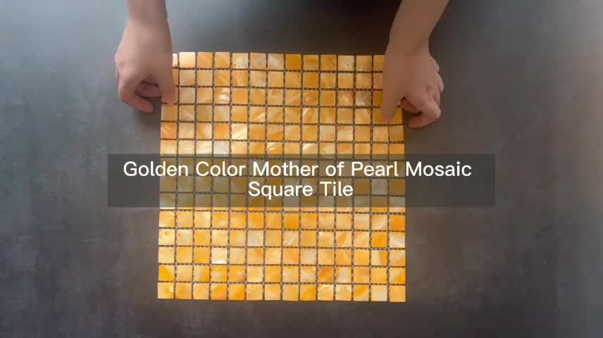 UNION DECO Dyed Color Orange MOP Shell Mosaic Kitchen Tile