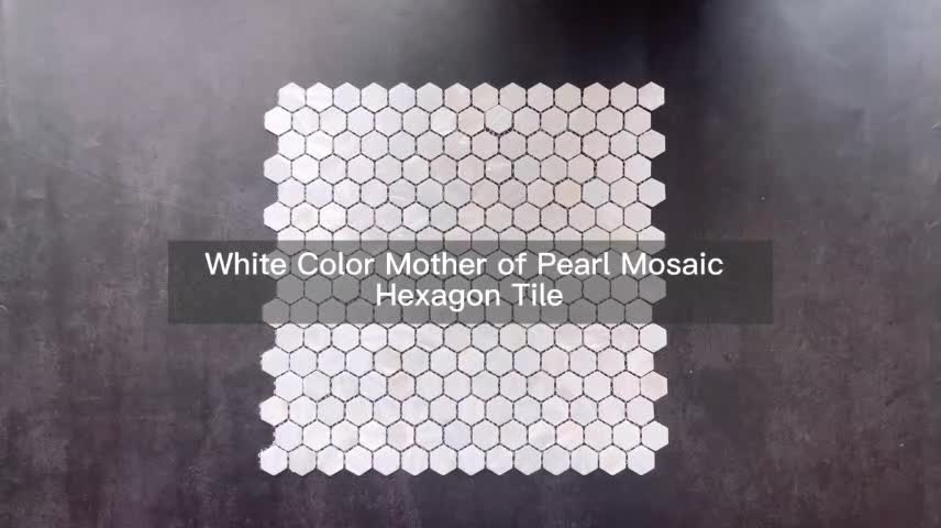 UNION DECO White Hexagon Mother Of Pearl Backsplash Mosaic Tile