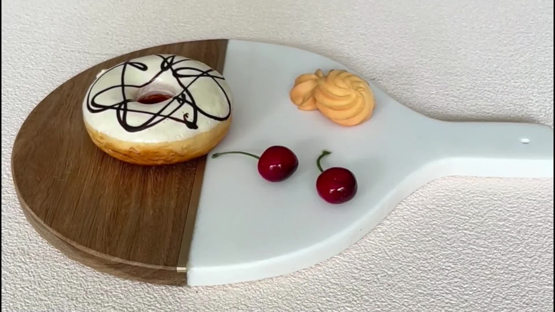UNION DECO Cutting Board With Marble And Wood For Fruit