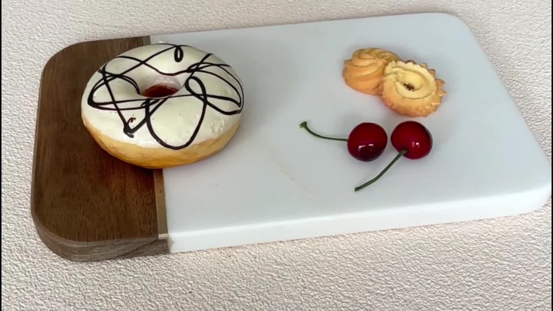 UNION DECO Wood Marble Cutting Board Chopping Board White