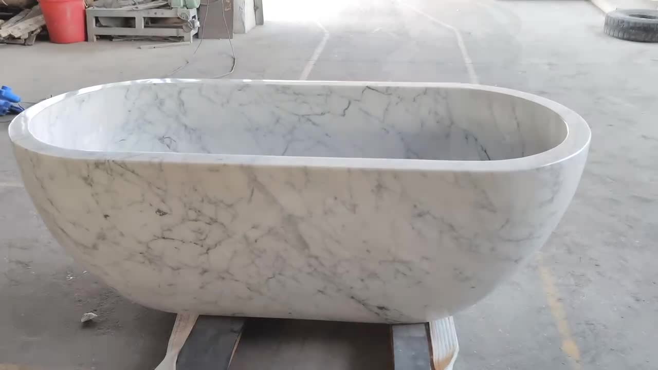 Polished Statuario Marble Bathtub For Hotel