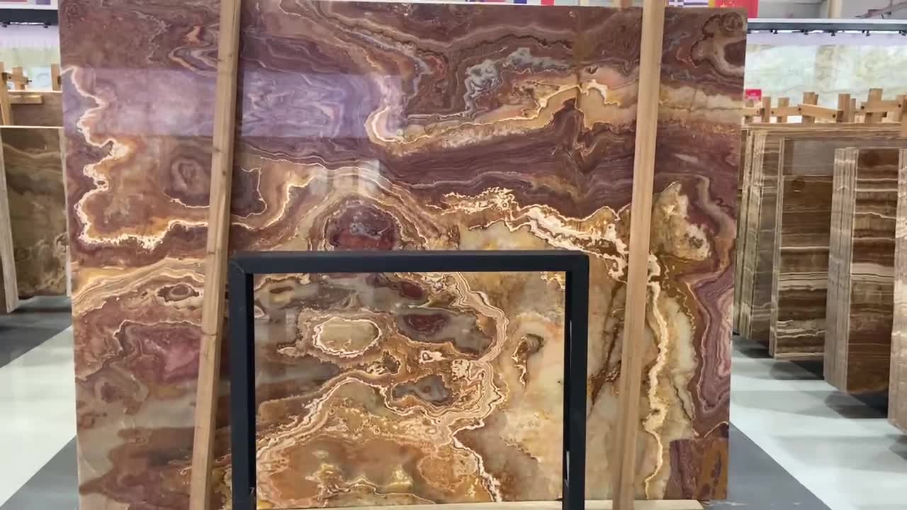 Tiger Onyx Tiger Yellow Brown Traslucent Onyx Slab