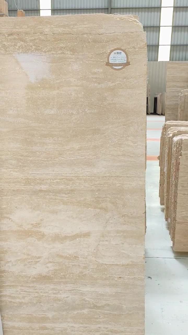 Classic Medium Denizli Turkey Light Beige Travertine Slab