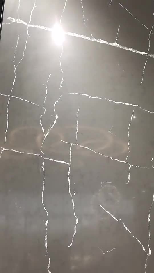 Artificial White Veins Grey Quartz Stone Slab