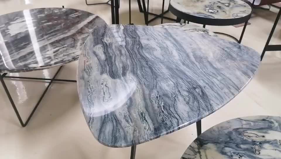 Exotic Da Vinci Marble Triangle Coffee Table