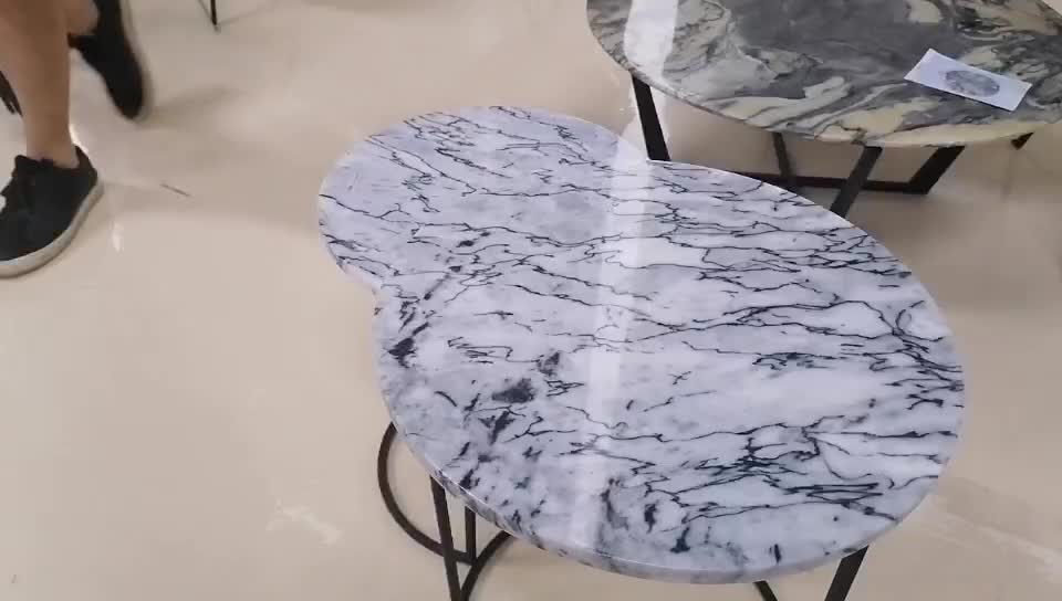 Marble Furniture Round Marble Top Iron Coffee Table Tops