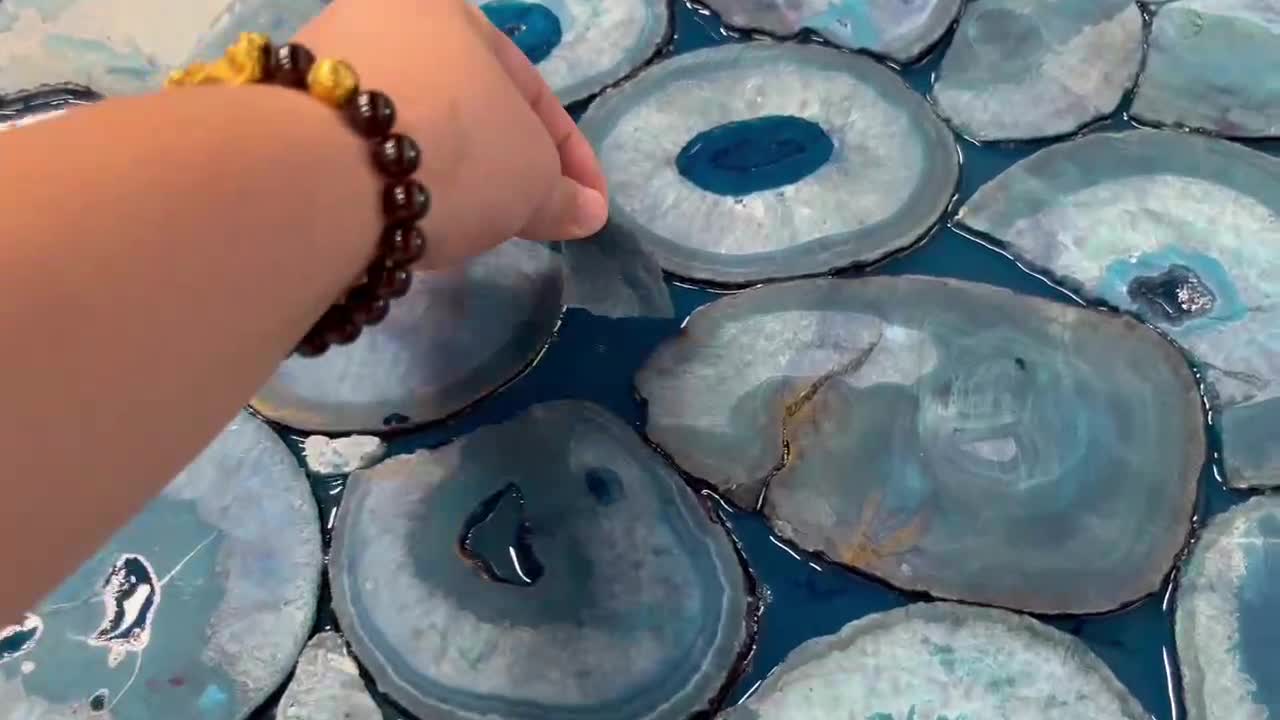 Blue Agate Slabs  ,Semiprecious Stone,Made In China